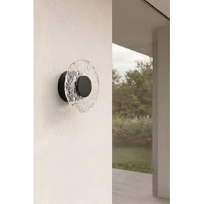 Aplique de pared Ø20 cm LED en vidrio y hierro Elio