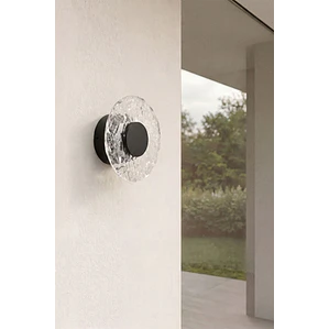 Aplique de pared Ø20 cm LED en vidrio y hierro Elio