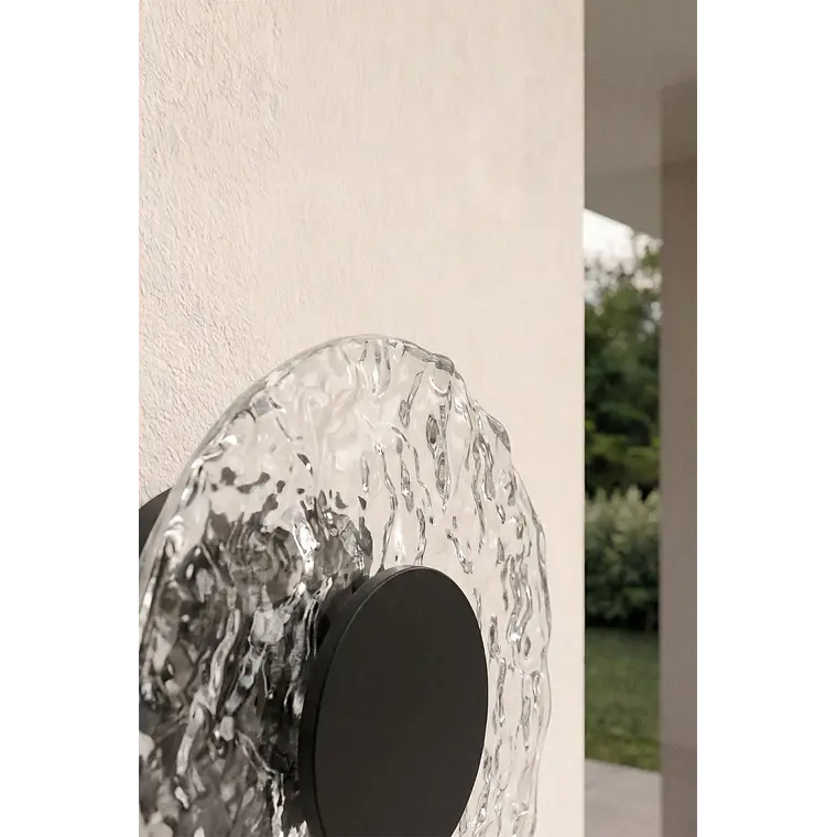 Aplique de pared Ø20 cm LED en vidrio y hierro Elio 4