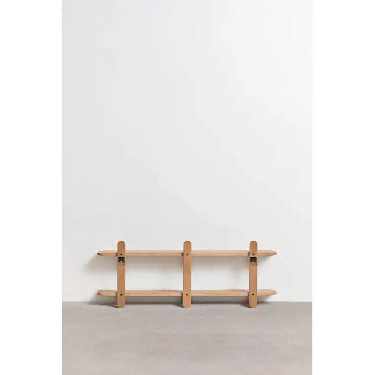 Estantería mural 130 cm de 2 baldas en madera de mango Liora 8