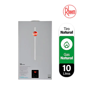 Calefont 10 litros Gas Natural Tiro Natural Rheem 2024