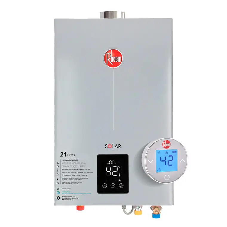 Calefont 21 litros Gas Natural Tiro Forzado USB Rheem 2