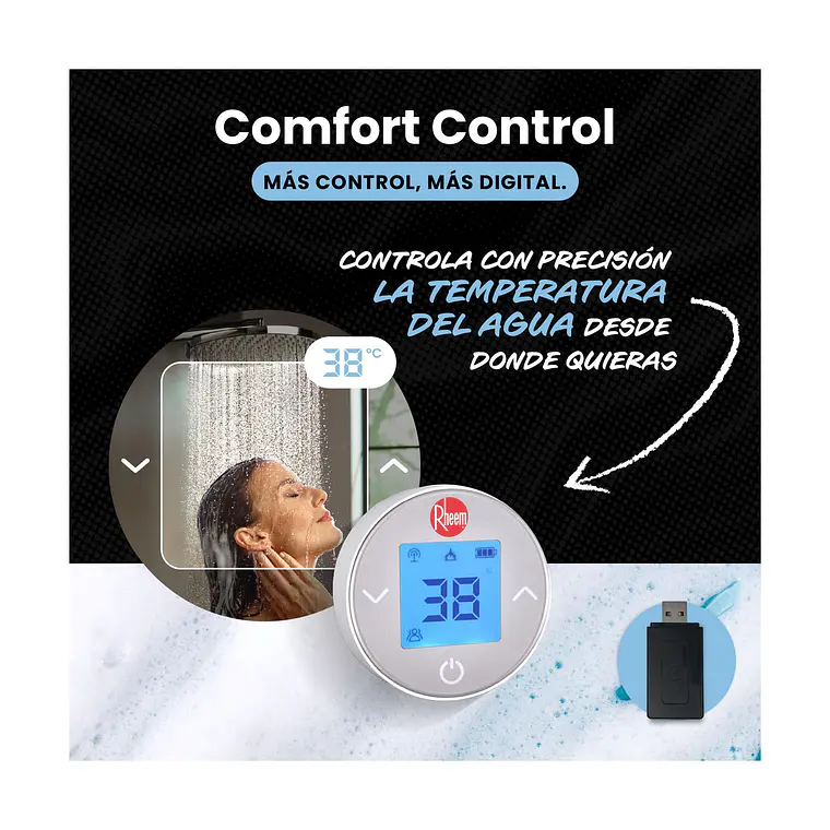 Calefont 21 litros Gas Natural Tiro Forzado USB Rheem 3