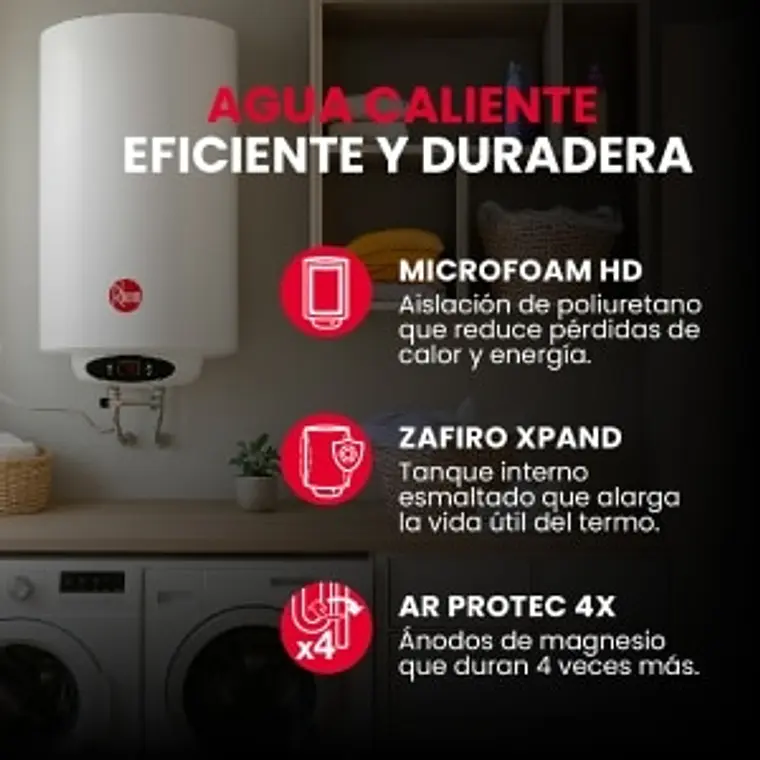 Termo eléctrico mural 120 litros Rheem Wifi 5