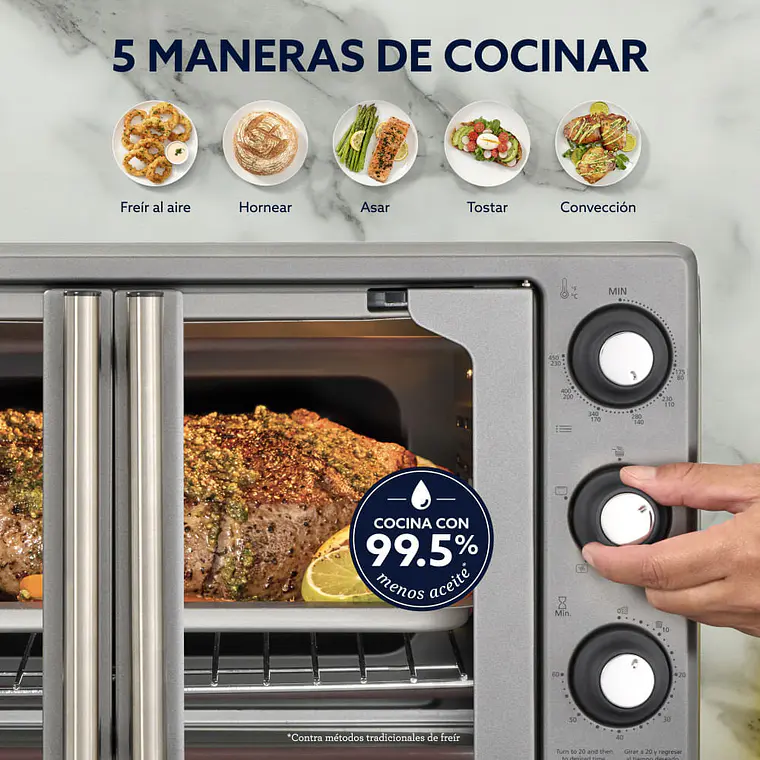 Horno Freidora de Aire Puertas Francesas 25L Oster 5