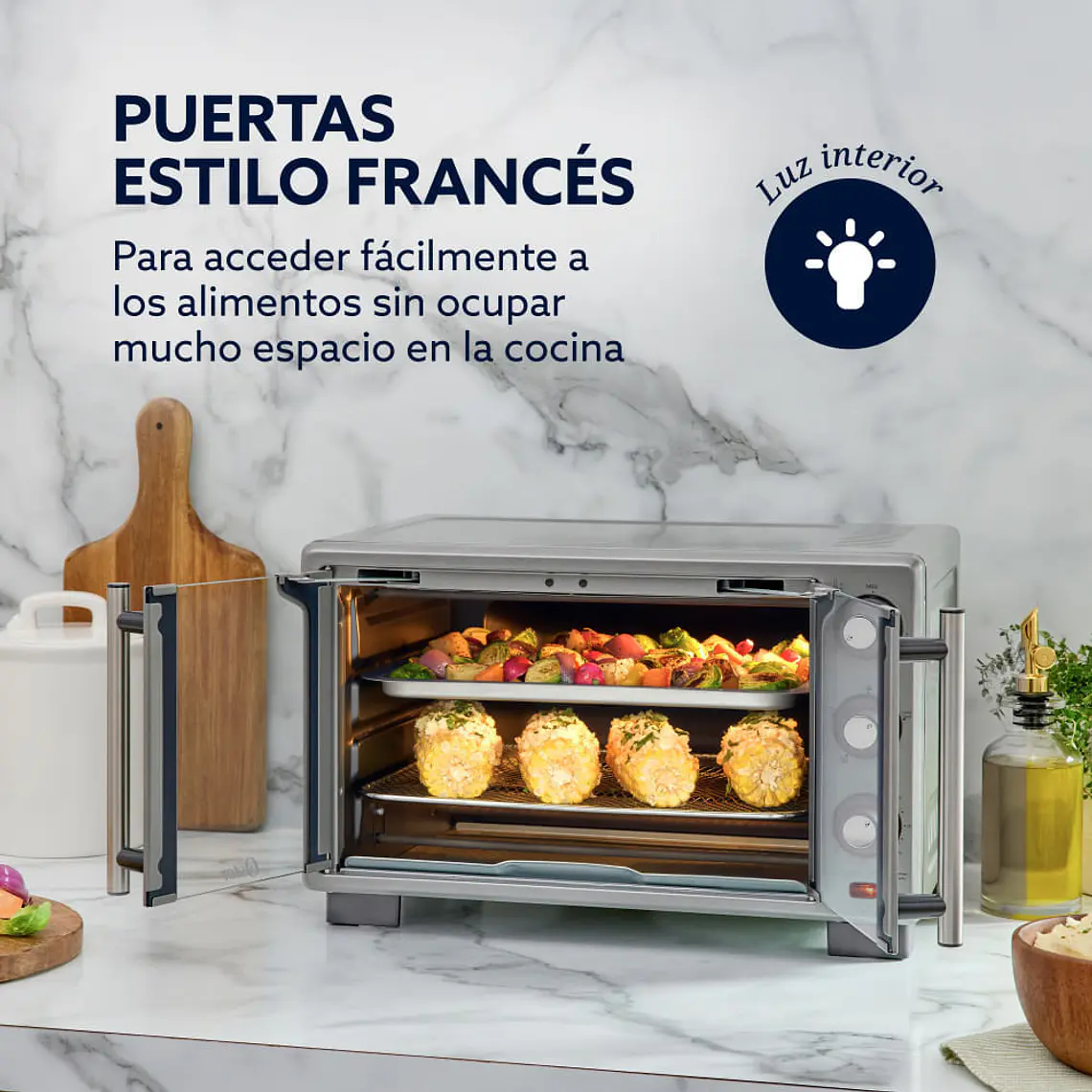Horno Freidora de Aire Puertas Francesas 25L Oster 8