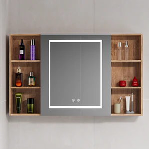 Mueble Botiquin Espejo LED Antiempañante Domsa MMR-100 Wood