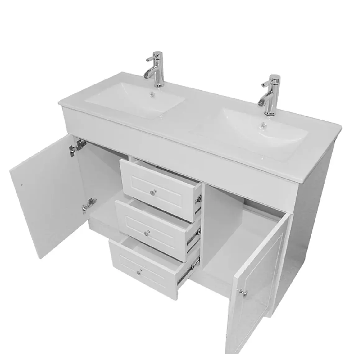 Kit Mueble BD-120-PH + Vanitorio P-120D Blanco Doble 2