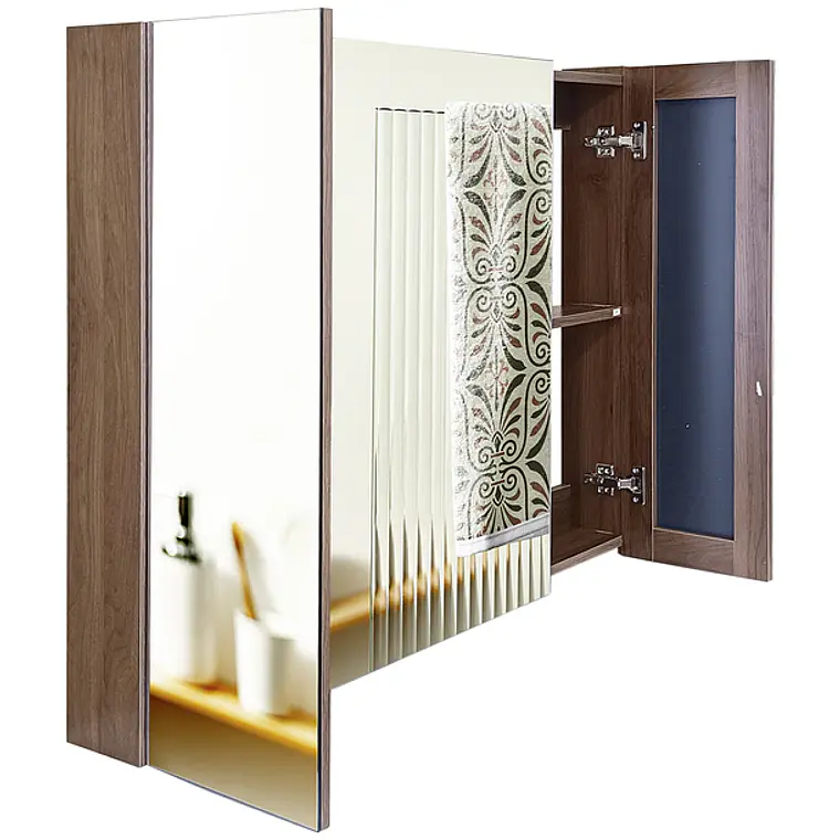 Mueble Botiquin con Espejo para Baño Elegance BME-100 Nogal 2