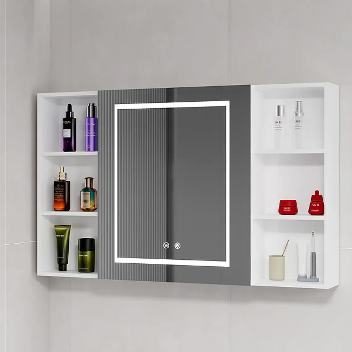 Mueble Botiquin Espejo LED Antiempañante Domsa MMR-100 Blanco 2