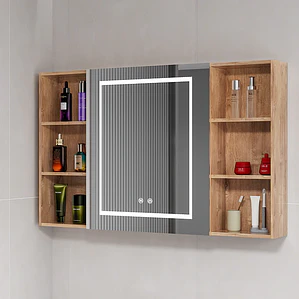 Mueble Botiquin Espejo LED Antiempañante Domsa MMR-100 Wood