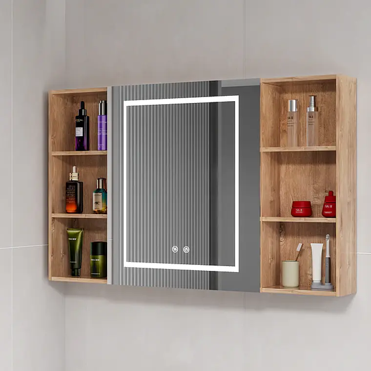 Mueble Botiquin Espejo LED Antiempañante Domsa MMR-100 Wood 2