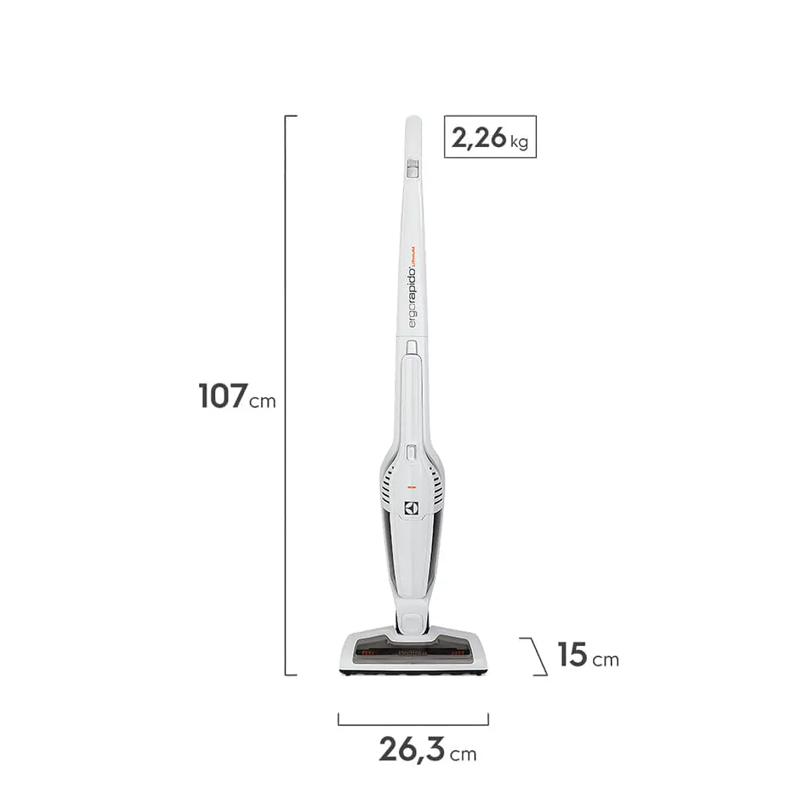 ASPIRADORA VERTICAL INALÁMBRICA ELECTROLUX ERGORAPIDO CICLÓNICA 2 EN 1 ERGO21 BLANCO 3
