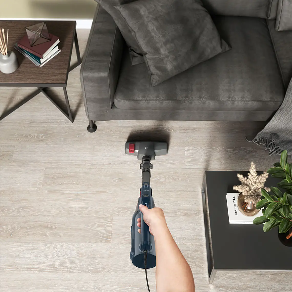ASPIRADORA VERTICAL CON CABLE ELECTROLUX 1300W CICLÓNICA 3 EN 1 CON FILTRO HEPA PTE10 AZUL 8
