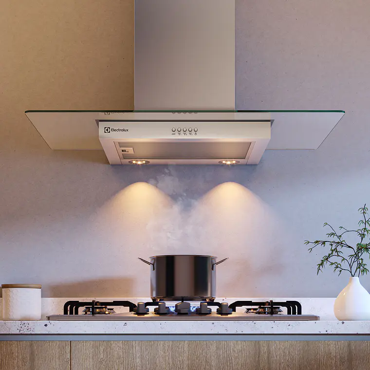 CAMPANA COCINA PARED ELECTROLUX DECORATIVA 90CM EFFICIENT LUZ LED CE9VX INOX 3