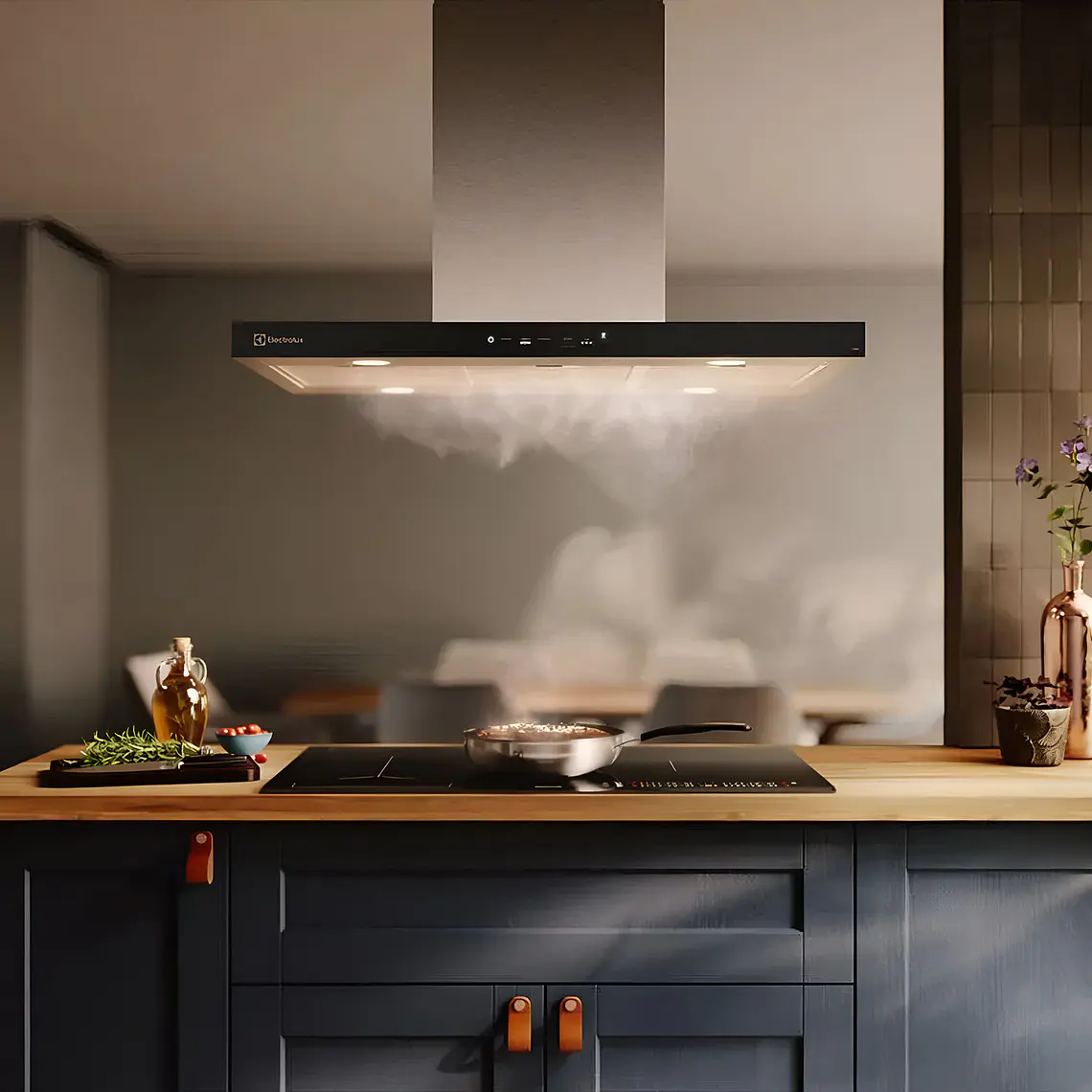 CAMPANA COCINA EXTRACTORA ELECTROLUX DECORATIVA ISLA 90CM TIMER Y PANEL TOUCH CE9IF INOX 4
