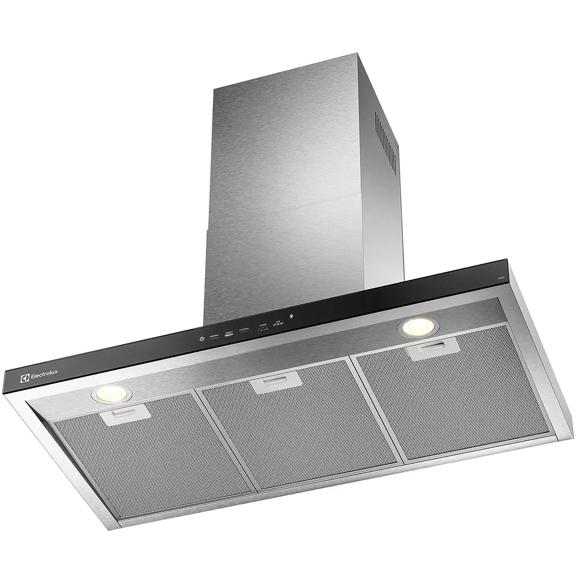 CAMPANA COCINA EXTRACTORA ELECTROLUX DECORATIVA PARED 90CM TIMER Y PANEL TOUCH CE9TF INOX 3