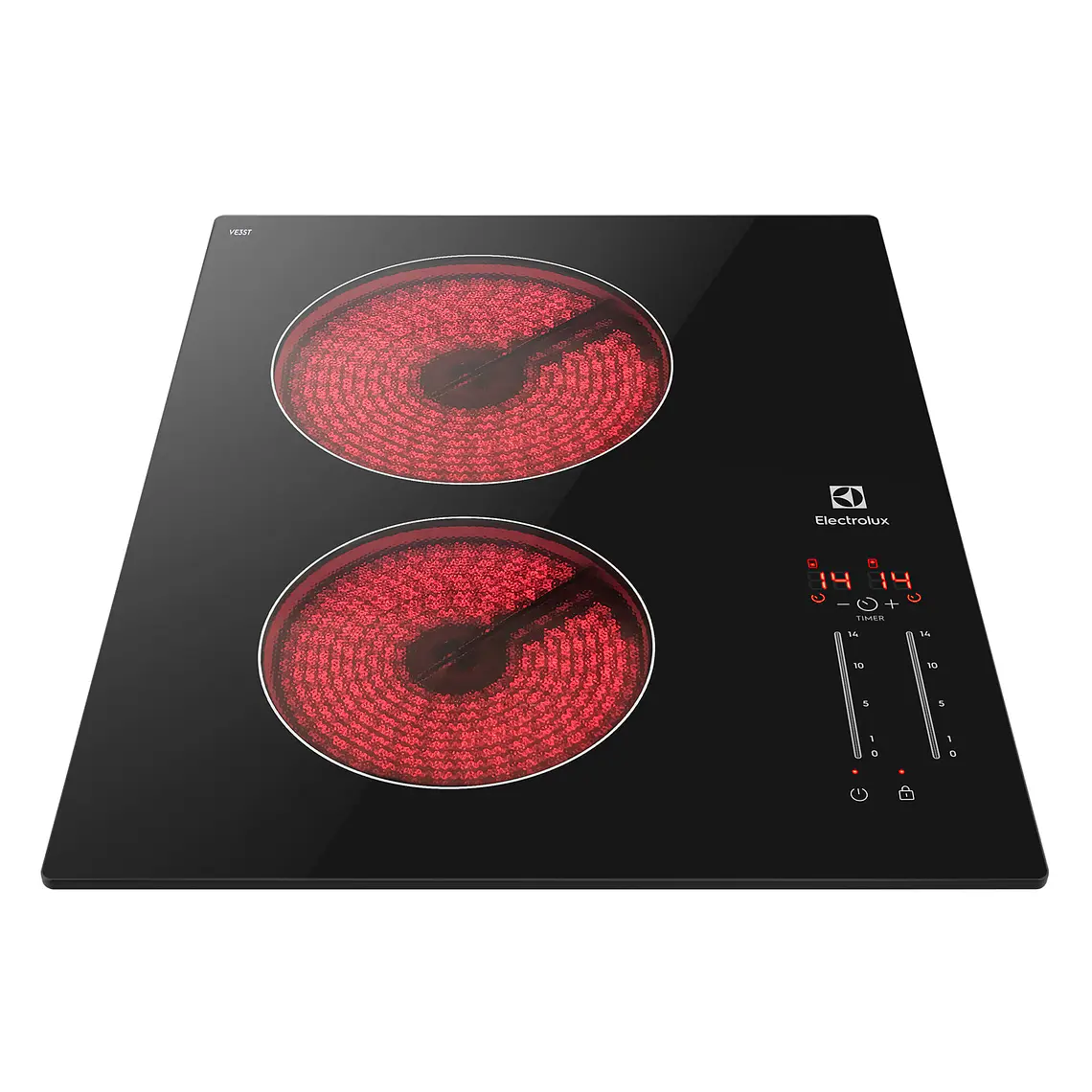 ENCIMERA ELÉCTRICA 2 PLATOS ELECTROLUX EFFICIENT CUBIERTA VITROCERÁMICA Y PANEL TOUCH VE3ST 1