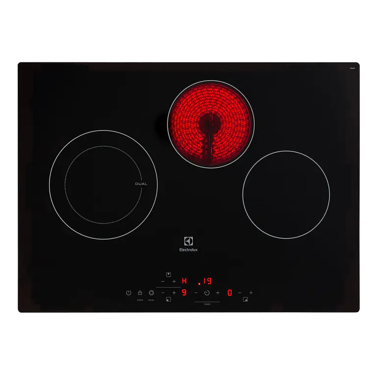ENCIMERA ELÉCTRICA 3 PLATOS ELECTROLUX EFFICIENT CUBIERTA VITROCERÁMICA Y PANEL TOUCH VE6DT 7