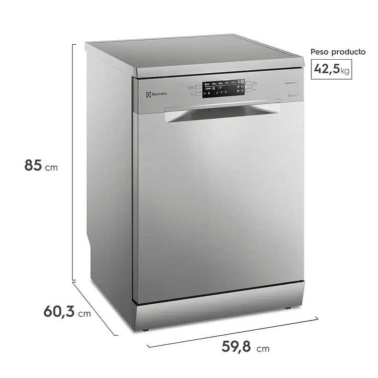 Lavaplatos 13 CUBIERTOS ELECTROLUX INVERTER EXPERIENCE SISTEMA AIR DRY EUROPE 9880 INOX 2