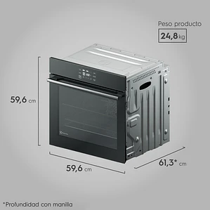 HORNO EMPOTRABLE ELÉCTRICO ELECTROLUX 80L EXPERIENCE AIR FRYER, PERFECTCOOK360 Y PANEL TOUCH OE8EA