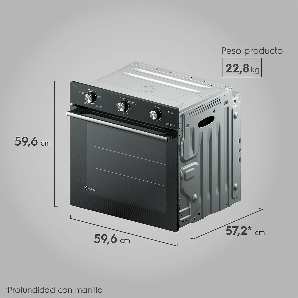Horno Empotrable ELÉCTRICO ELECTROLUX 80L EFFICIENT CON PERFECTCOOK OE8EL 2