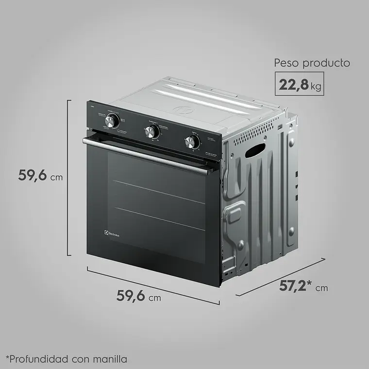 Horno Empotrable ELÉCTRICO ELECTROLUX 80L EFFICIENT CON PERFECTCOOK OE8EL 2