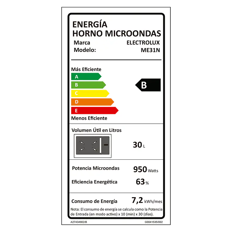 MICROONDAS ELECTROLUX 31 LITROS DIGITAL DESCONGELAMIENTO ASISTIDO ME31N NEGRO 9
