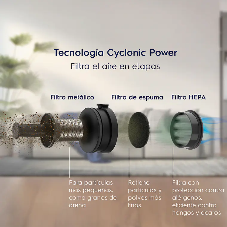 ASPIRADORA VERTICAL INALÁMBRICA ELECTROLUX ERGORAPIDO CICLÓNICA EXPERIENCE 3 EN 1 PTEC100 GRIS 7