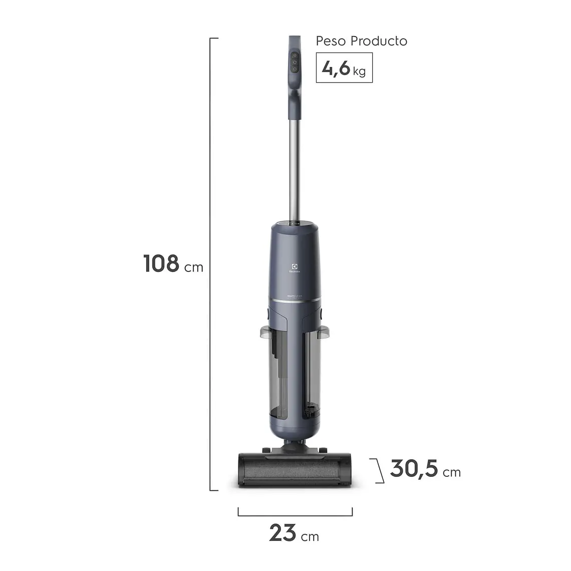 ASPIRADORA MOPA INALÁMBRICA ELECTROLUX EXPERIENCE MULTICLEAN 3 EN 1 EMC2500 AZUL 4