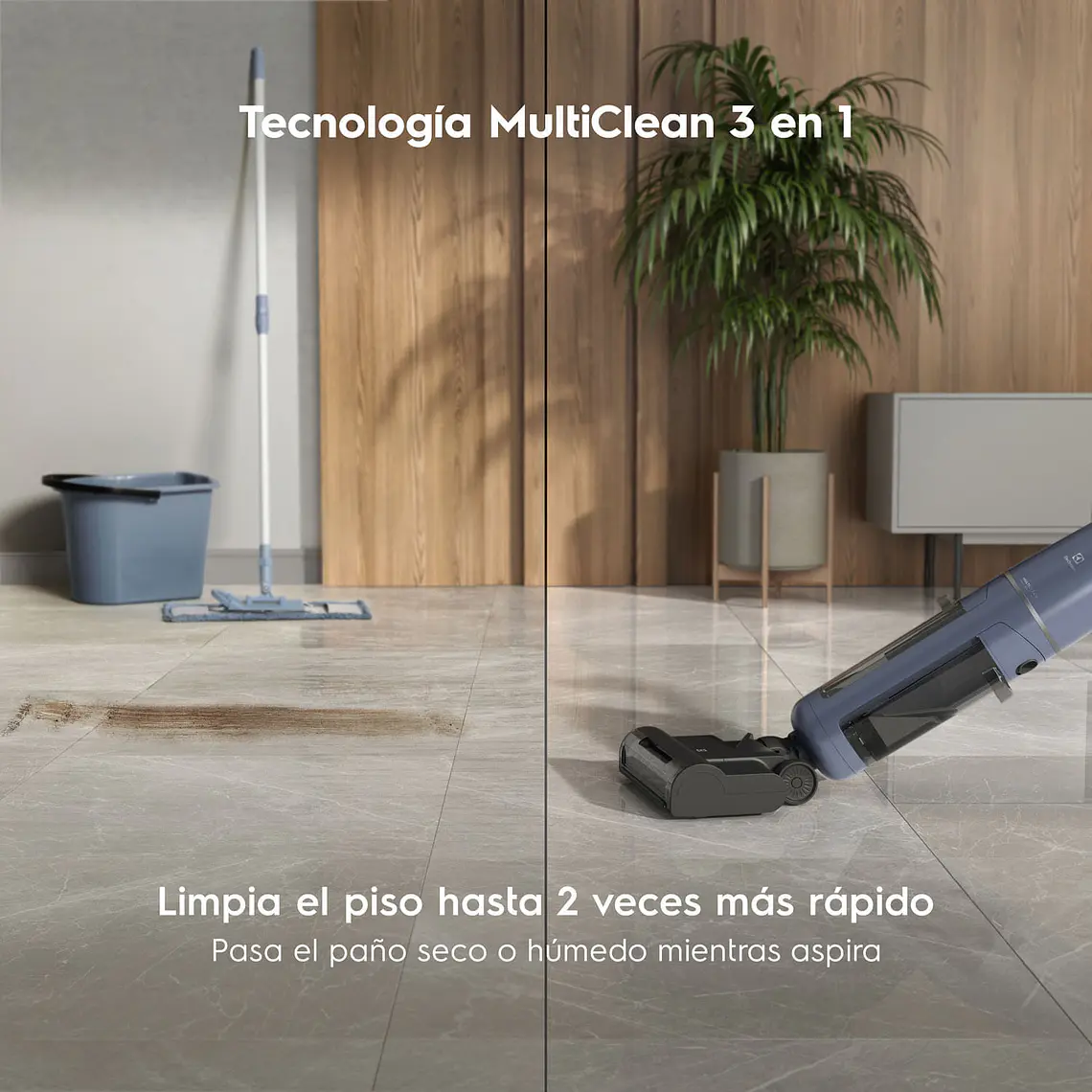 ASPIRADORA MOPA INALÁMBRICA ELECTROLUX EXPERIENCE MULTICLEAN 3 EN 1 EMC2500 AZUL 8