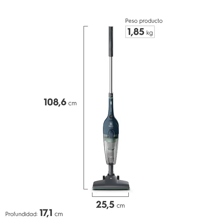 ASPIRADORA VERTICAL CON CABLE ELECTROLUX 700W 2 EN 1 CON FILTRO HEPA STK14 AZUL 4