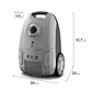 ASPIRADORA CON BOLSA ELECTROLUX CILÓNICA 1800W FILTRO HEPA EXPERIENCE SONICPRO BGG30 GRIS - Miniatura 3