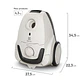 ASPIRADORA CON BOLSA ELECTROLUX 1600W TRIPLE FILTER EXPERIENCE SONIC BGG10 BLANCA - Miniatura 3