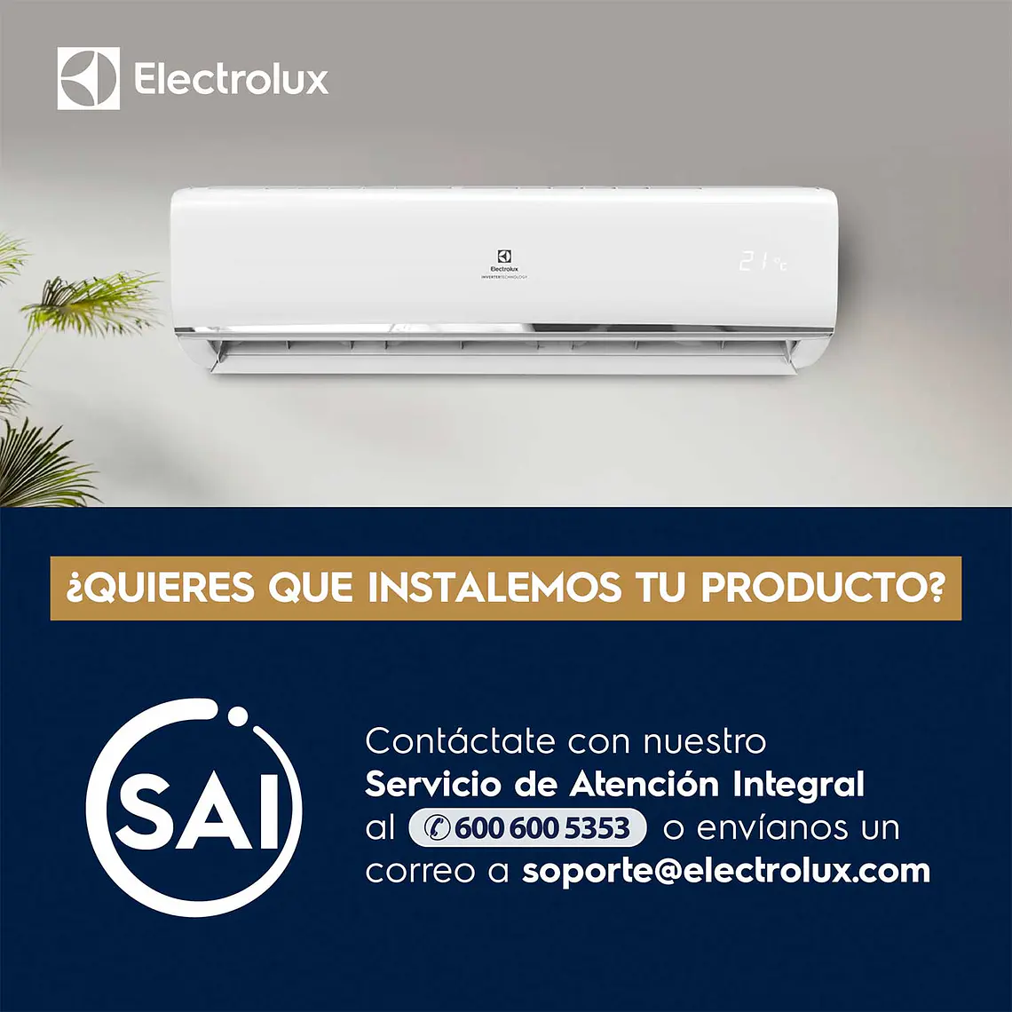 Aire Acondicionado Electrolux Inverter 12.000 BTUs Frío/Calor Efficient Auto Restart 15