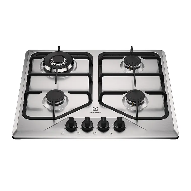 Encimera a Gas 4 Platos Electrolux Experience Multi Llama y Parrilla de Hierro Fundido KE4XC Inox 1