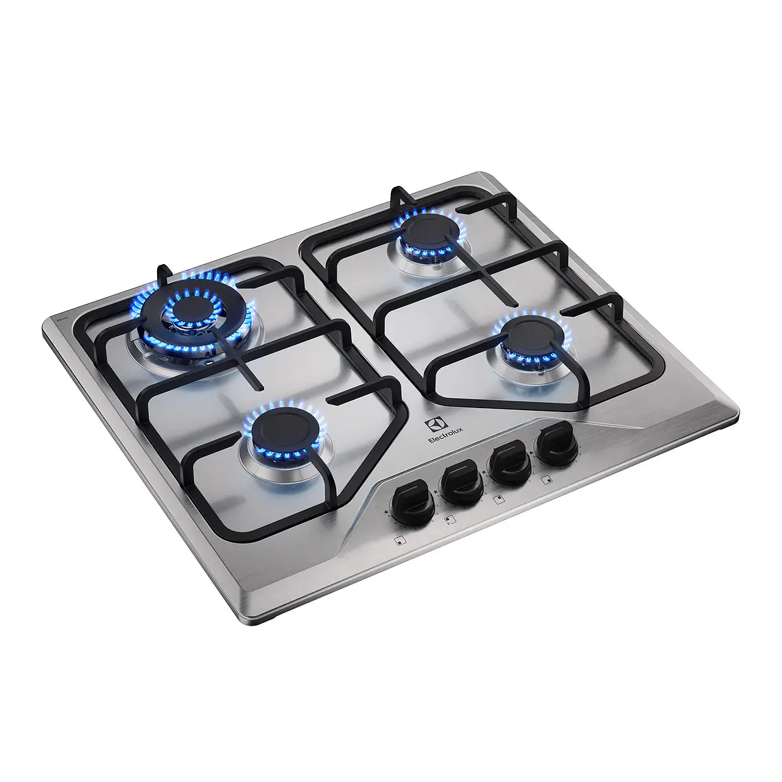 Encimera a Gas 4 Platos Electrolux Experience Multi Llama y Parrilla de Hierro Fundido KE4XC Inox 5