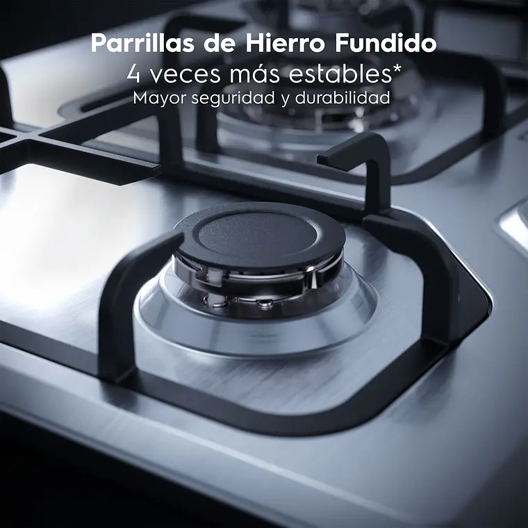 Encimera a Gas 5 Platos Electrolux Experience Tecnología de Cocción Precisa KE5XC Inox 6