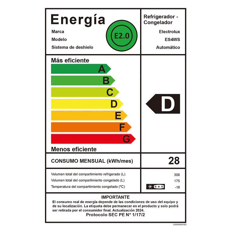 Refrigerador Electrolux 481L No Frost Side by Side Inverter AutoSense Dispensador Agua y Hielo ES4WS Inox 14