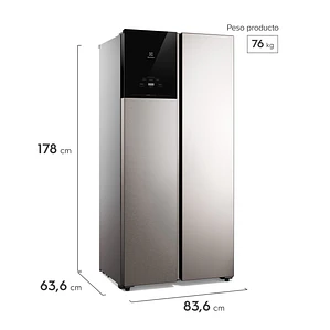 Refrigerador Electrolux 440L No Frost Side by Side Inverter AutoSense ES40S Inox