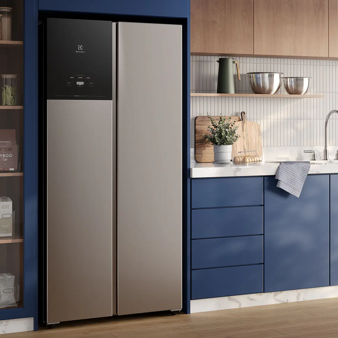 Refrigerador Electrolux 440L No Frost Side by Side Inverter AutoSense ES40S Inox 5