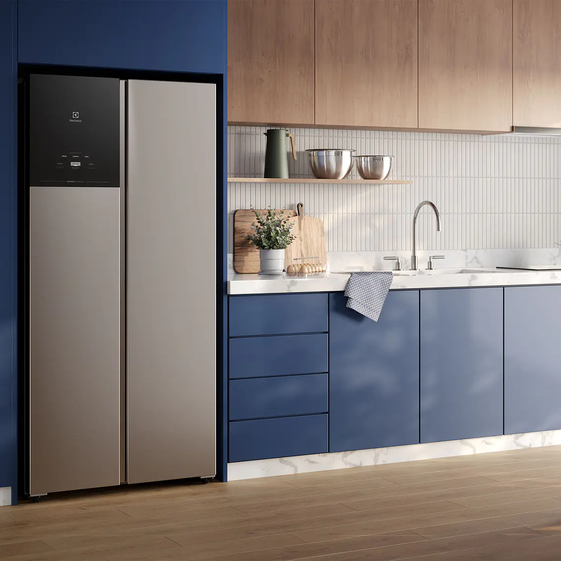 Refrigerador Electrolux 440L No Frost Side by Side Inverter AutoSense ES40S Inox 9