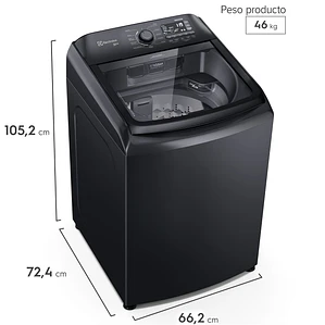 Lavadora Automática Electrolux 21kg Carga Superior Expert Triple Filtrado y Power Jets LEB21 Negra