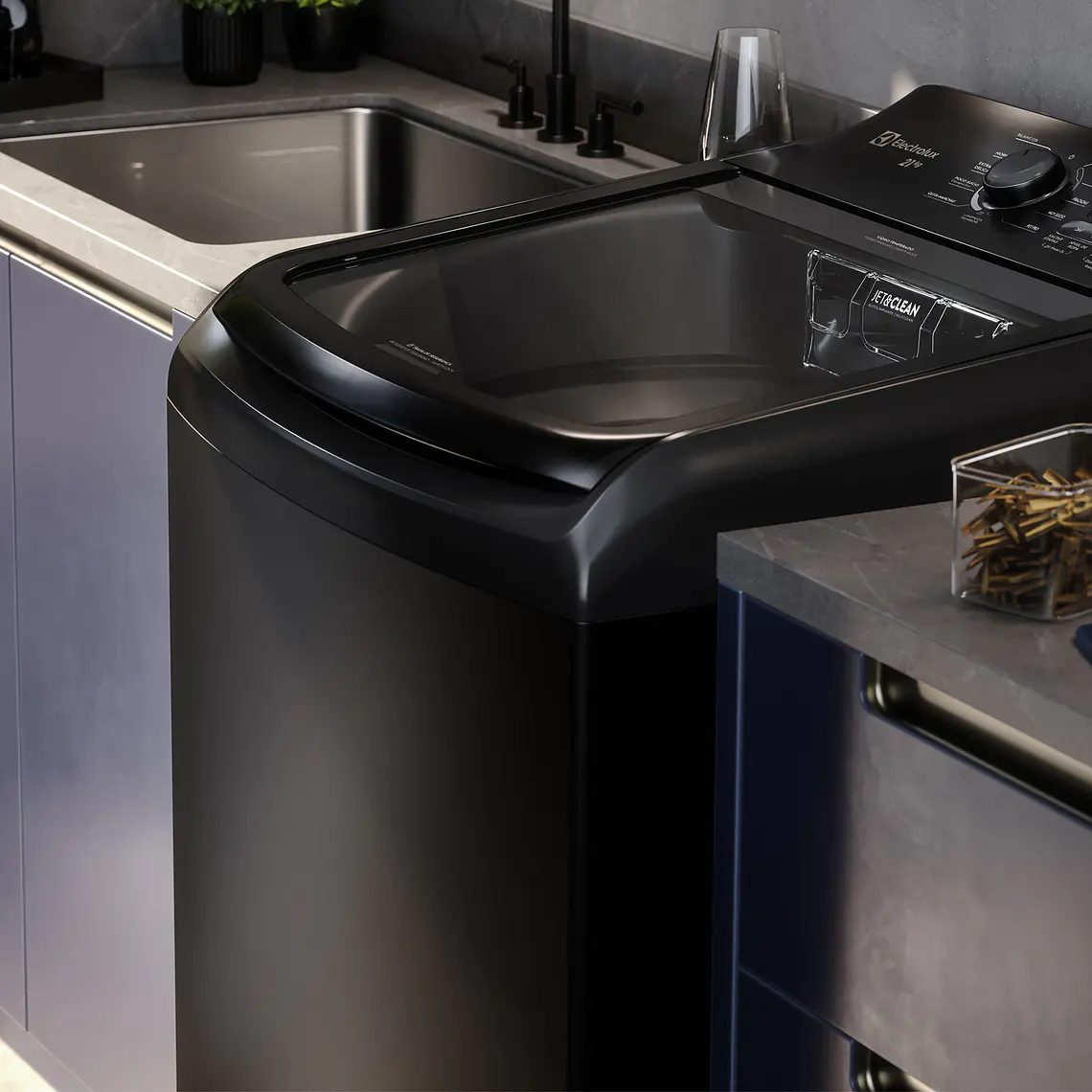 Lavadora Automática Electrolux 21kg Carga Superior Expert Triple Filtrado y Power Jets LEB21 Negra 8