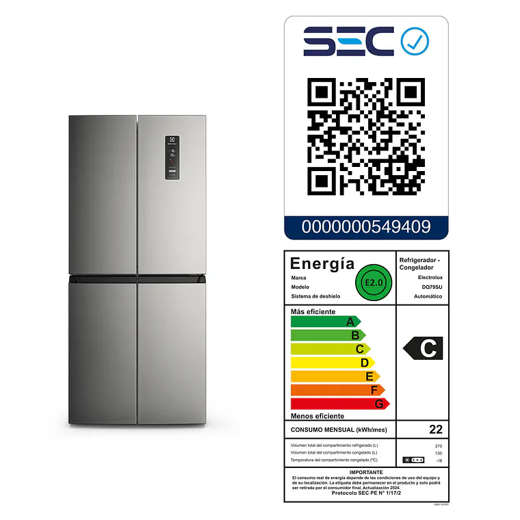Refrigerador Electrolux 420L No Frost Multidoor Inverter AutoSense DQ79SU Inox 8