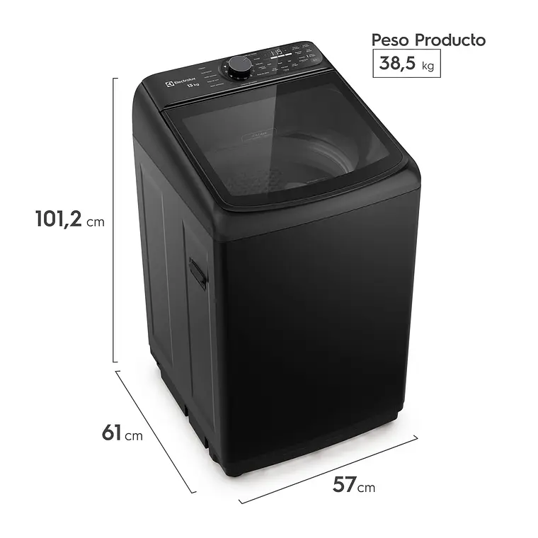 Lavadora Electrolux 13kg Carga Superior Experience Inverter Disolución Máxima Jet&Clean EMTL13IB Negra 2