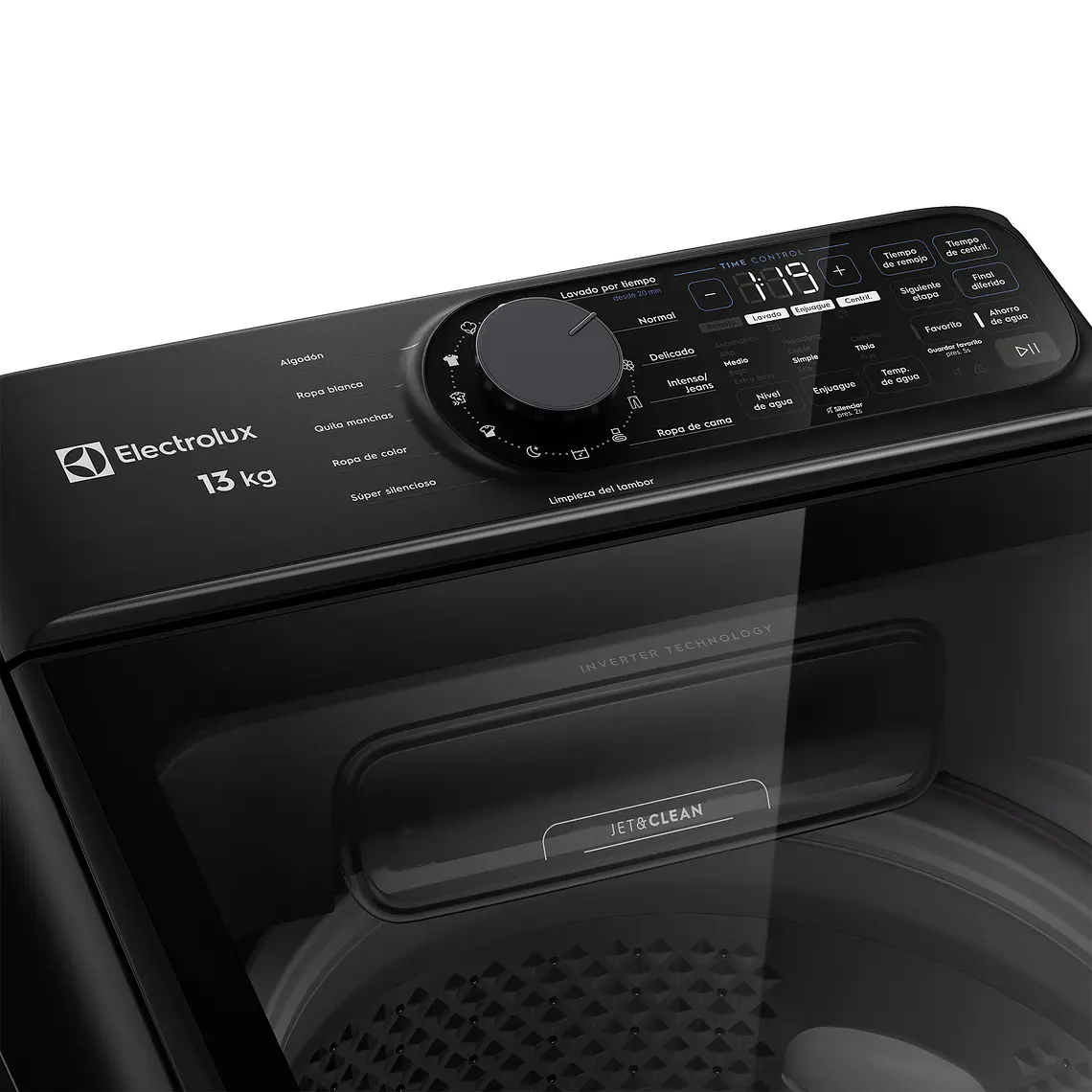 Lavadora Electrolux 13kg Carga Superior Experience Inverter Disolución Máxima Jet&Clean EMTL13IB Negra 5