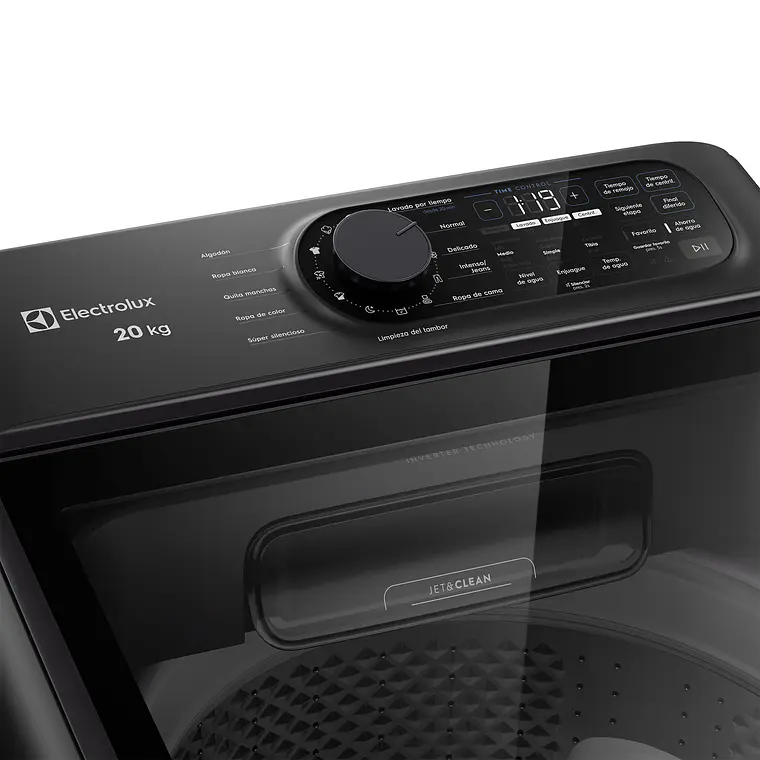 Lavadora Automática Electrolux 20kg Carga Superior Inverter Disolución Máxima Jet&Clean EMTL20IO Ónix 5