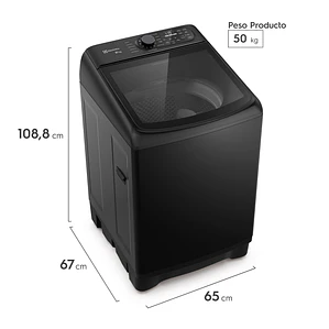 Lavadora Automática Electrolux 21kg Carga Superior Inverter Disolución Máxima Jet&Clean EMTL21IB Negra