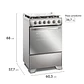 Cocina a Gas 4 Platos Electrolux Efficient VaporBake, Triple Llama y Grill FE4SXC Inox - Miniatura 2